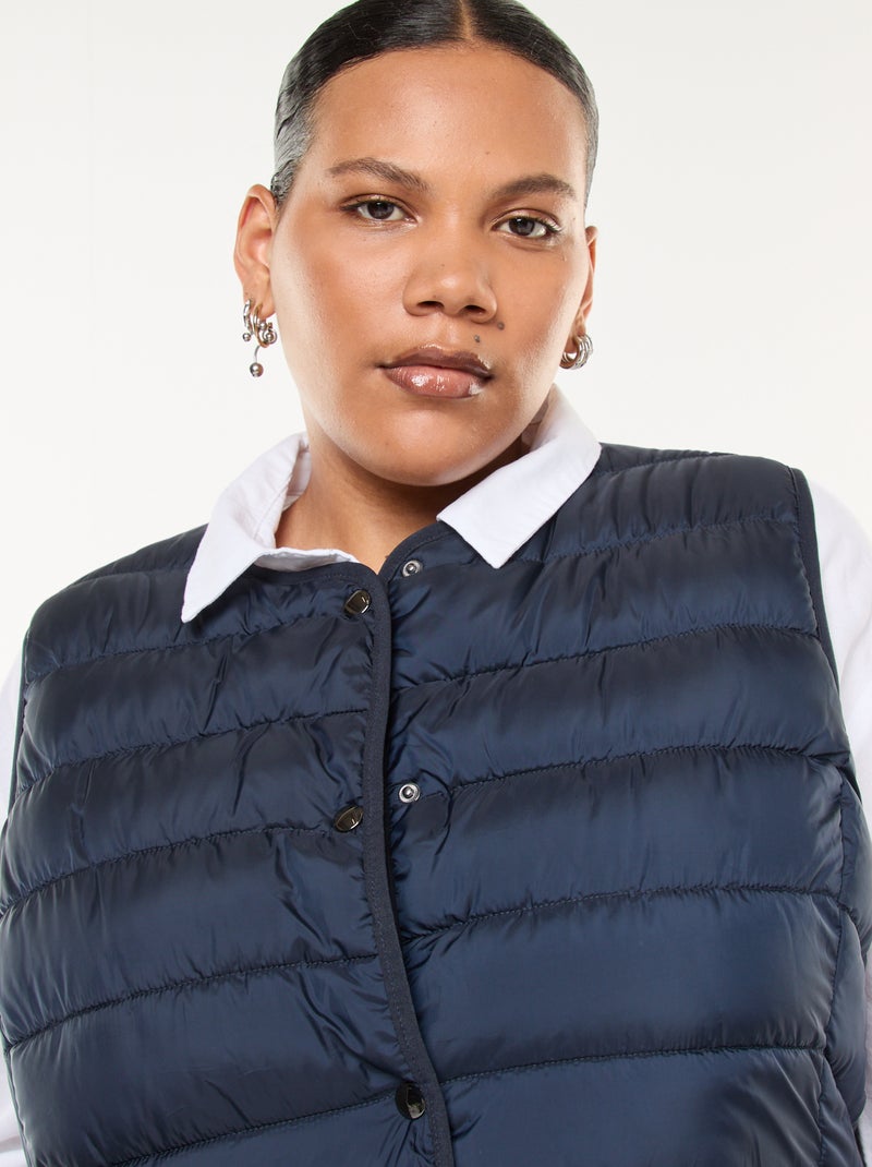 Bodywarmer met drukknopen Blauw - Kiabi
