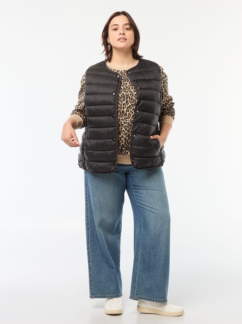 Bodywarmer met drukknopen zwart - Kiabi