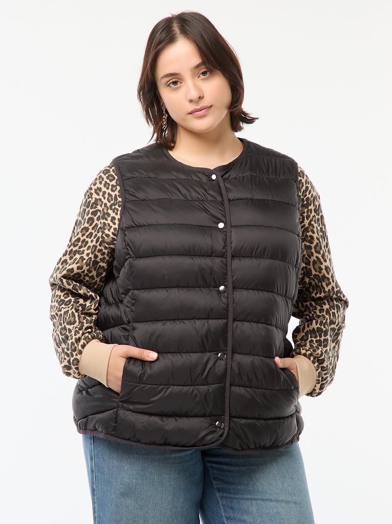 Bodywarmer met drukknopen zwart - Kiabi