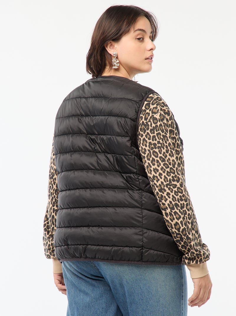 Bodywarmer met drukknopen zwart - Kiabi