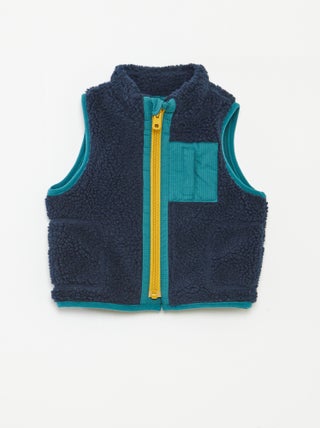 Bodywarmer met imitatieschapenvacht