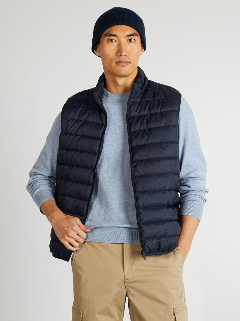 Bodywarmer met opstaande kraag BLAUW - Kiabi