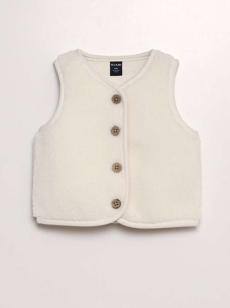 Bodywarmer met schapenvacht effect WIT - Kiabi