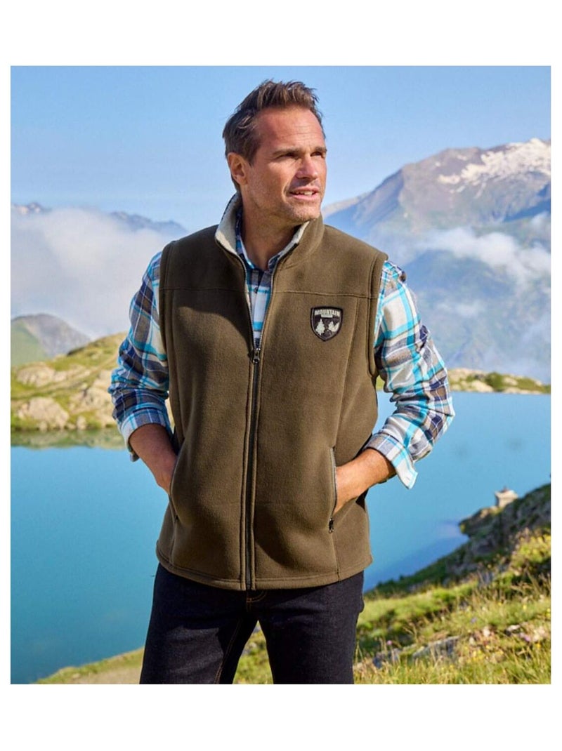Bodywarmer van fleece met sherpavoering - ATLAS FOR MEN Taupe - Kiabi