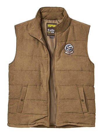 Bodywarmer van gewatteerde suedine - ATLAS FOR MEN