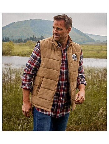 Bodywarmer van gewatteerde suedine - ATLAS FOR MEN