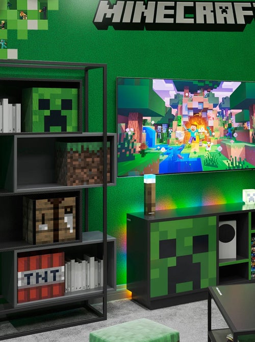Boekenkast met 4 open vakken - metalen frame 'Roba' - Minecraft - Kiabi