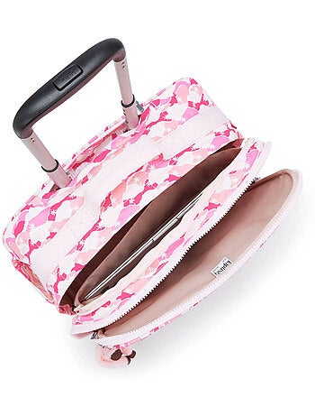 Boekentas 4 Wieltjes Kipling New Storia Pink Palm 41 cm - met vak PC 13''