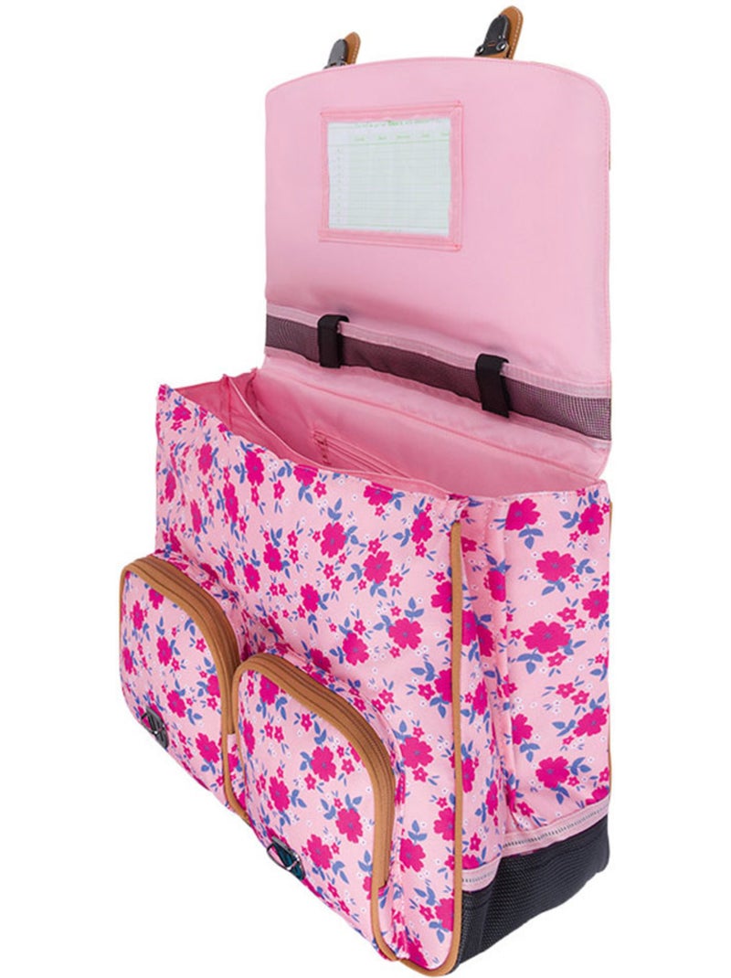 Boekentas 41 cm Tann's Aurore Jardin secret, motief bloemen roze Roze - Kiabi