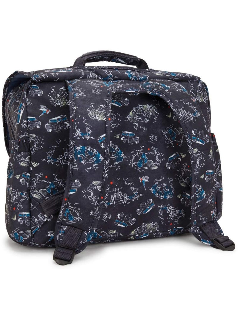Boekentas kinderen Kipling Codie M Jungle Fun Race 38 cm - Premiumkwaliteit Zwart Blauw Wit - Kiabi