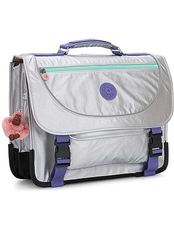 Boekentas kinderen Kipling Preppy Grijs Glanzend 41 cm + House van bescherming fluo