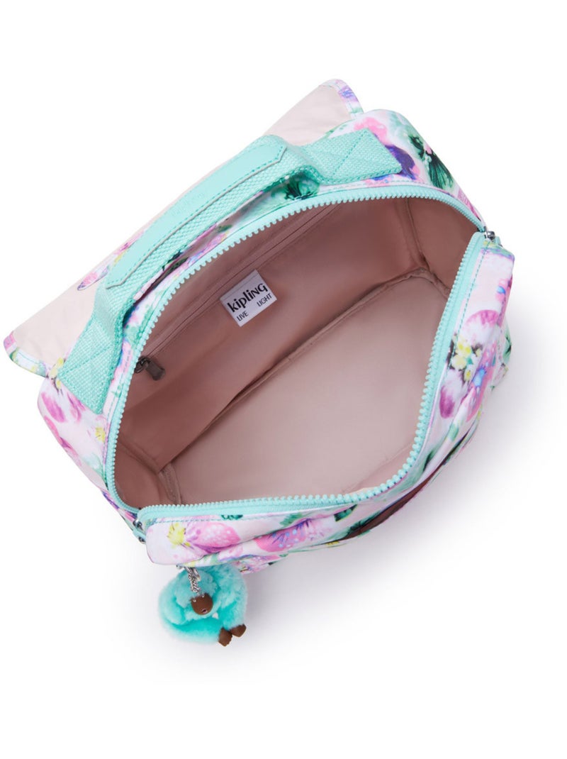 Boekentas Kipling Codie S Bloemen water voor kleuters – 30 cm – Premiumkwaliteit Wit Groen - Kiabi