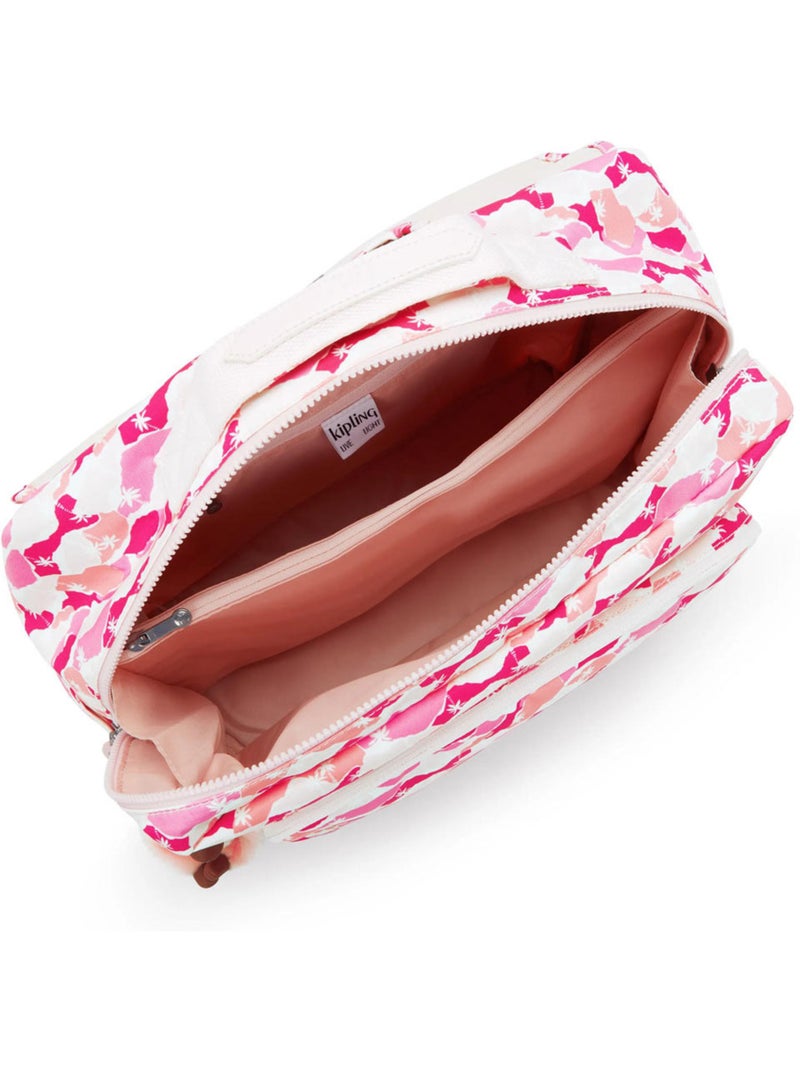 Boekentas Kipling Codie van polyester gerecycled bedrukt Pink Palm Roze - Kiabi