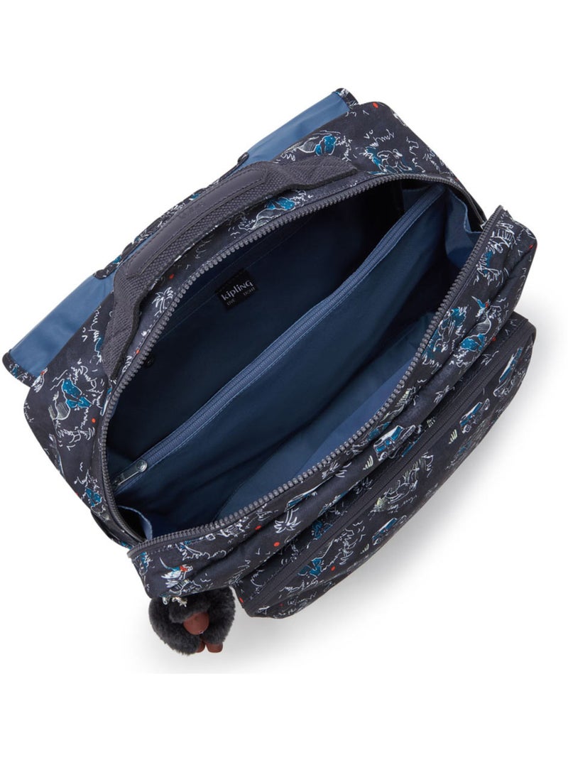 Boekentas Kipling Codie van polyester gerecycled bedrukt Zwart Blauw - Kiabi