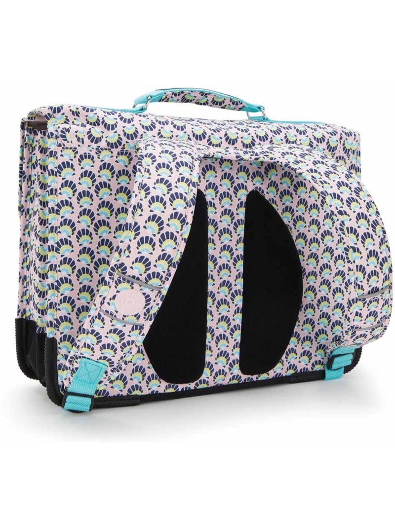 Boekentas Kipling Preppy Coquillages 41 cm - 3 vakken - Premiumkwaliteit Blauw Roze - Kiabi