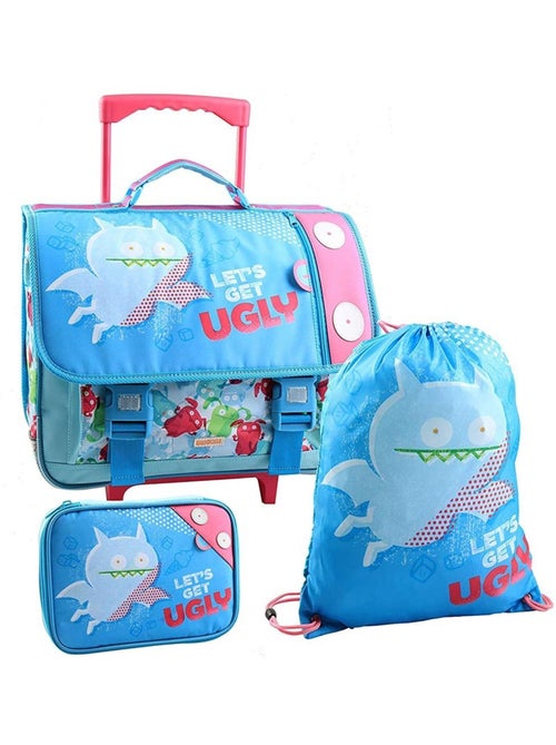 Boekentas op wieltjes 3 stuks motief Ice-Bat waterdichte stof UGLYDOLLS - Kiabi Boekentas op wieltjes 3 stuks motief Ice-Bat waterdichte stof UGLYDOLLS - Kiabi