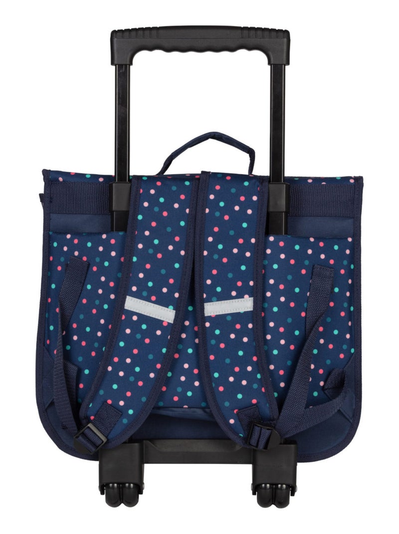 Boekentas op wieltjes – 38 cm – kip Marineblauw/Multicolor - Kiabi
