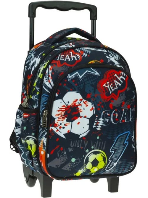 Boekentas op wieltjes Back Me Up motief football voor kleuters – 30 cm - Kiabi