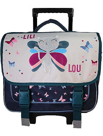 Boekentas op wieltjes – Lililou Kat Vlinders 38 CM