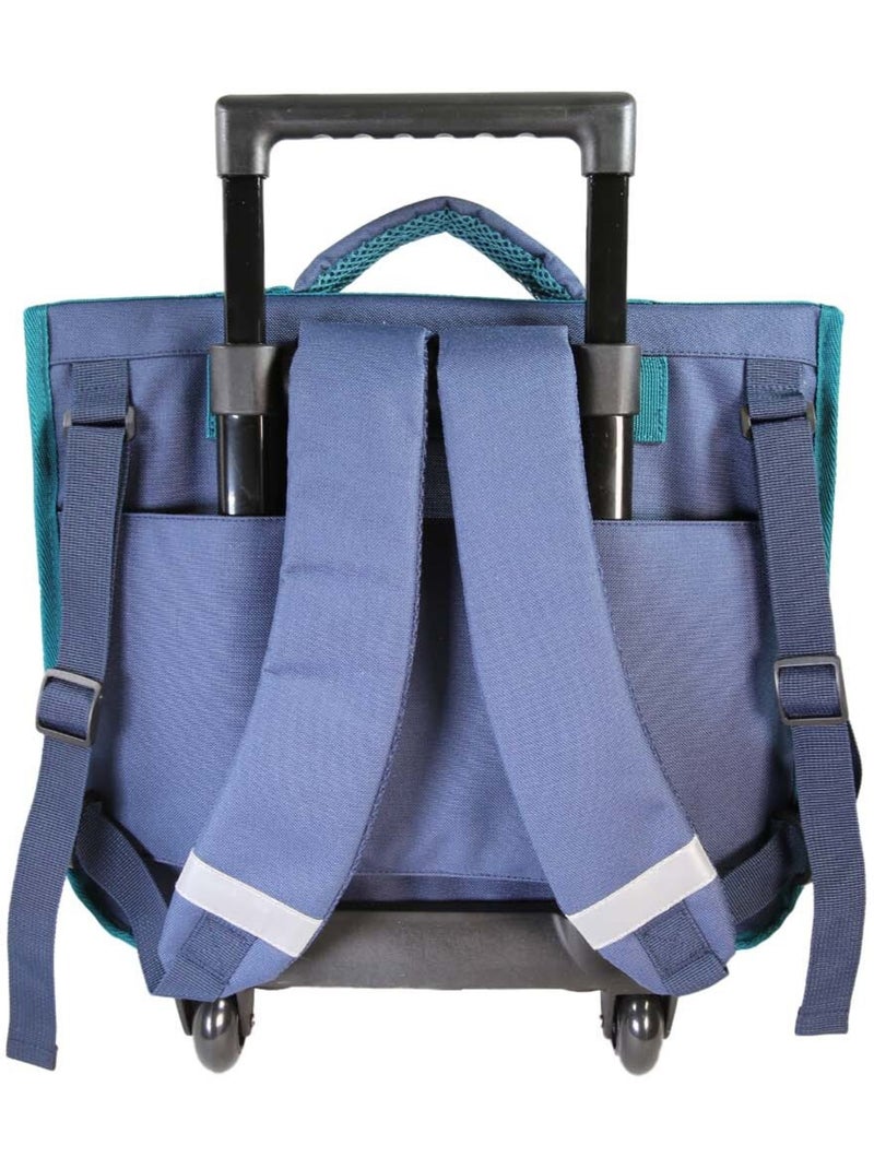 Boekentas op wieltjes – Lililou Kat Vlinders 38 CM Marineblauw - Kiabi