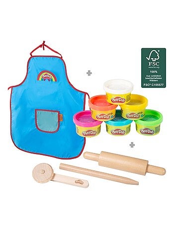 Boetseerklei, 6 potjes + waterdicht schort en accessoires 'Roba x Play-Doh'
