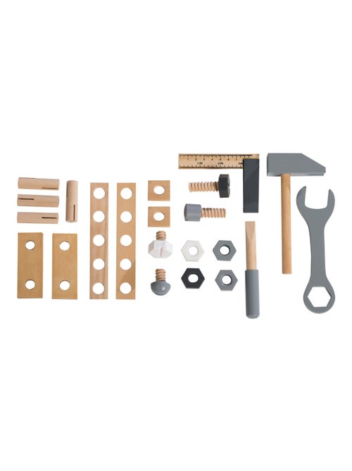 Boite à outils 22 pièces en bois pour enfant ROBA - Kiabi