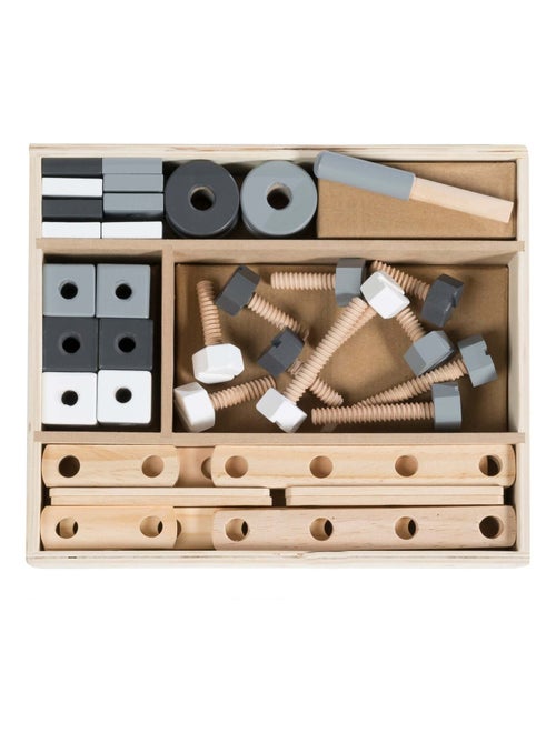 Boite à outils 46 pièces en bois pour enfant ROBA - Kiabi