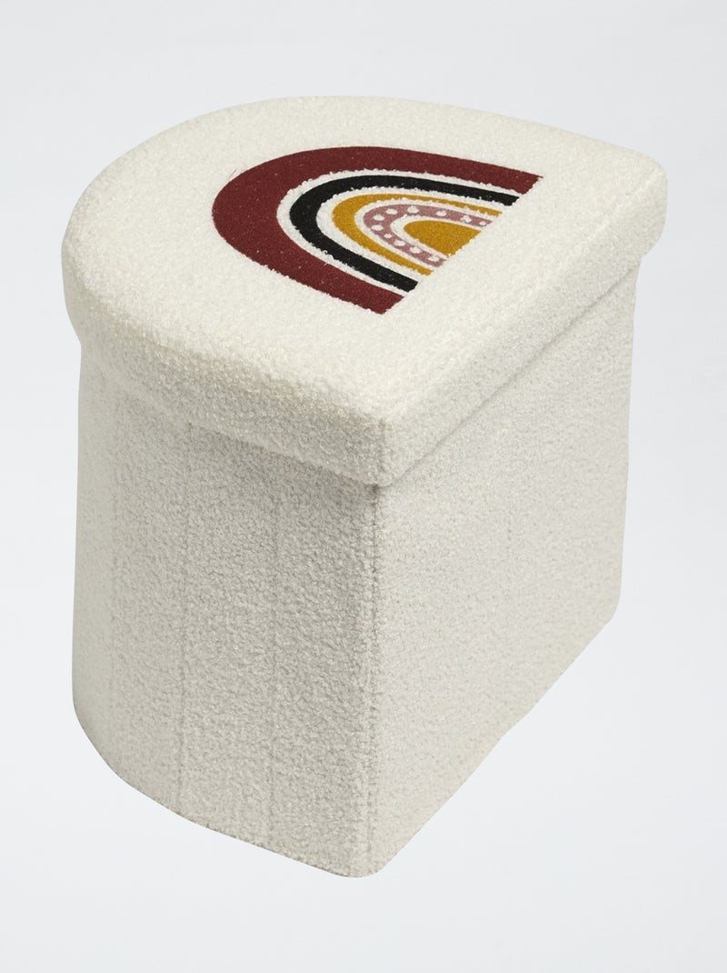Boîte de rangement arc-en-ciel en maille bouclette Beige - Kiabi