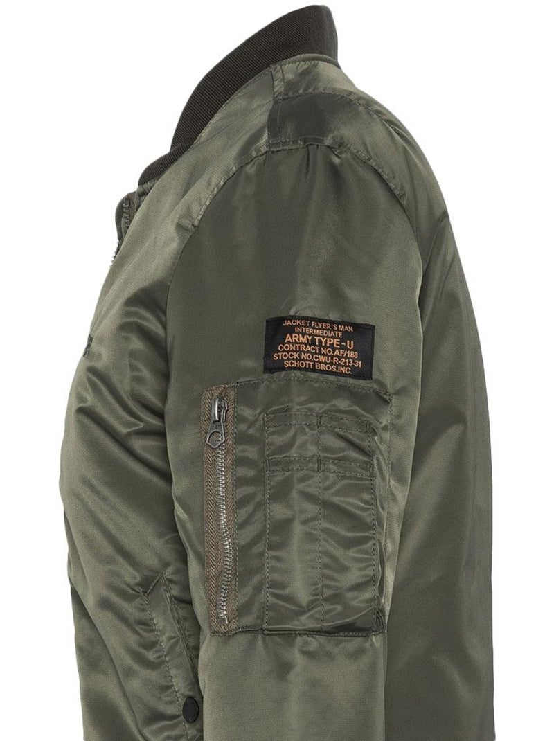 Bomber Femme Schott Femme Vert kaki clair - Kiabi