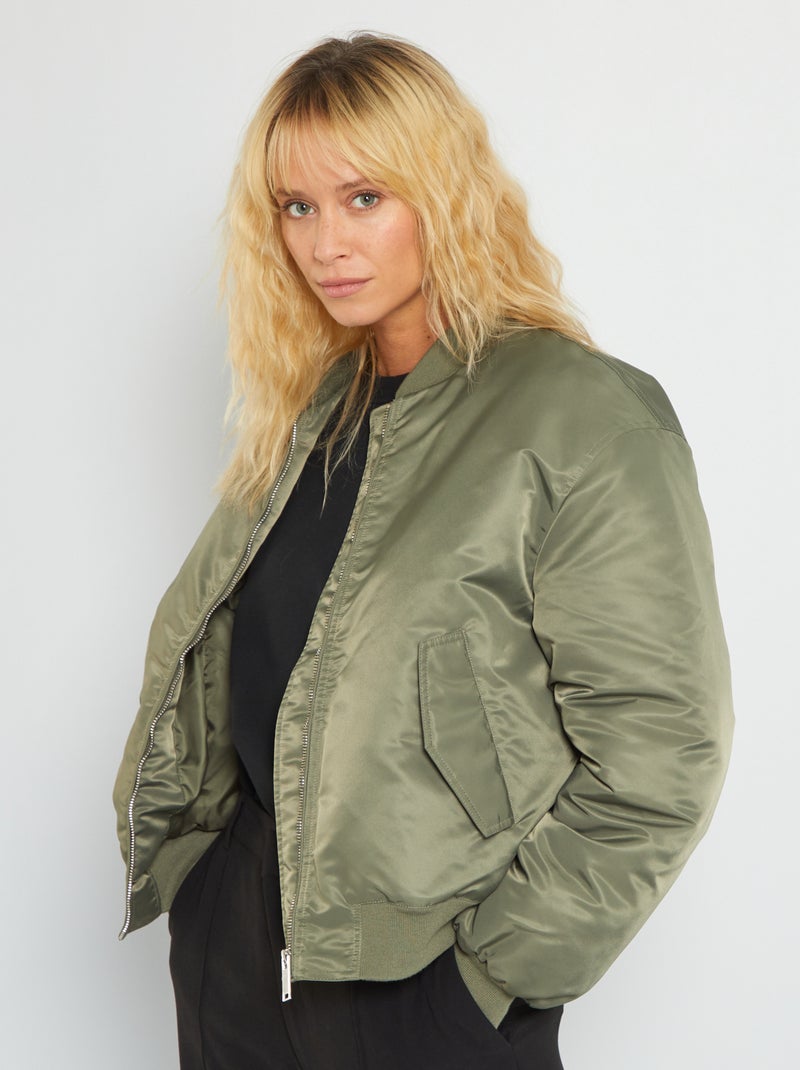 Blouson Bomber Kaki – Taille UK 6 Femme – Occasion Très Bon état – Sans Marque