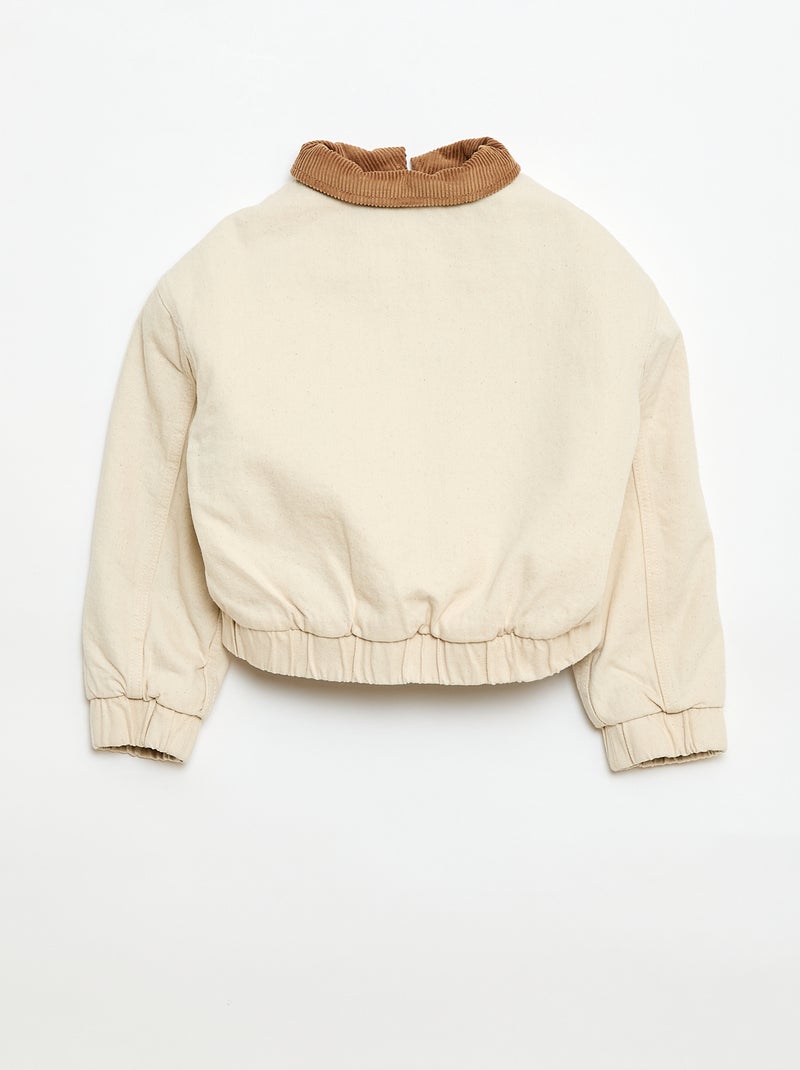 Bomberjas van denim Wit - Kiabi