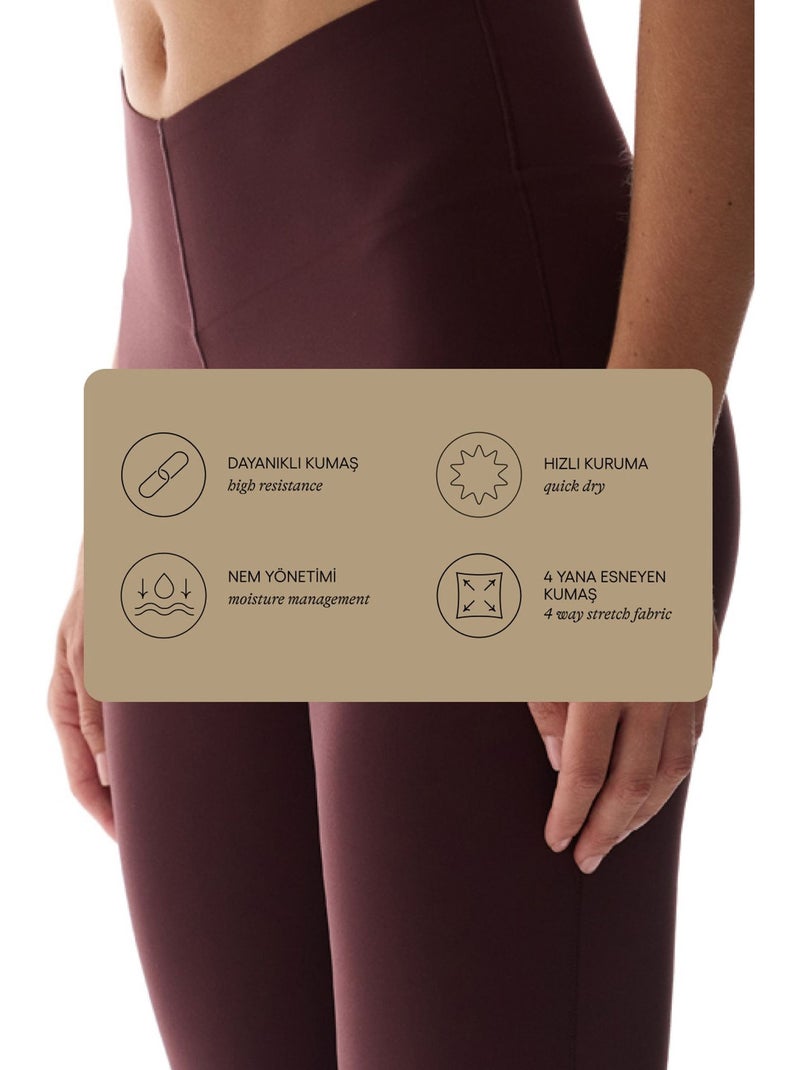 Bonding flare (uitlopende pijp) legging penti Bordeauxrood - Kiabi
