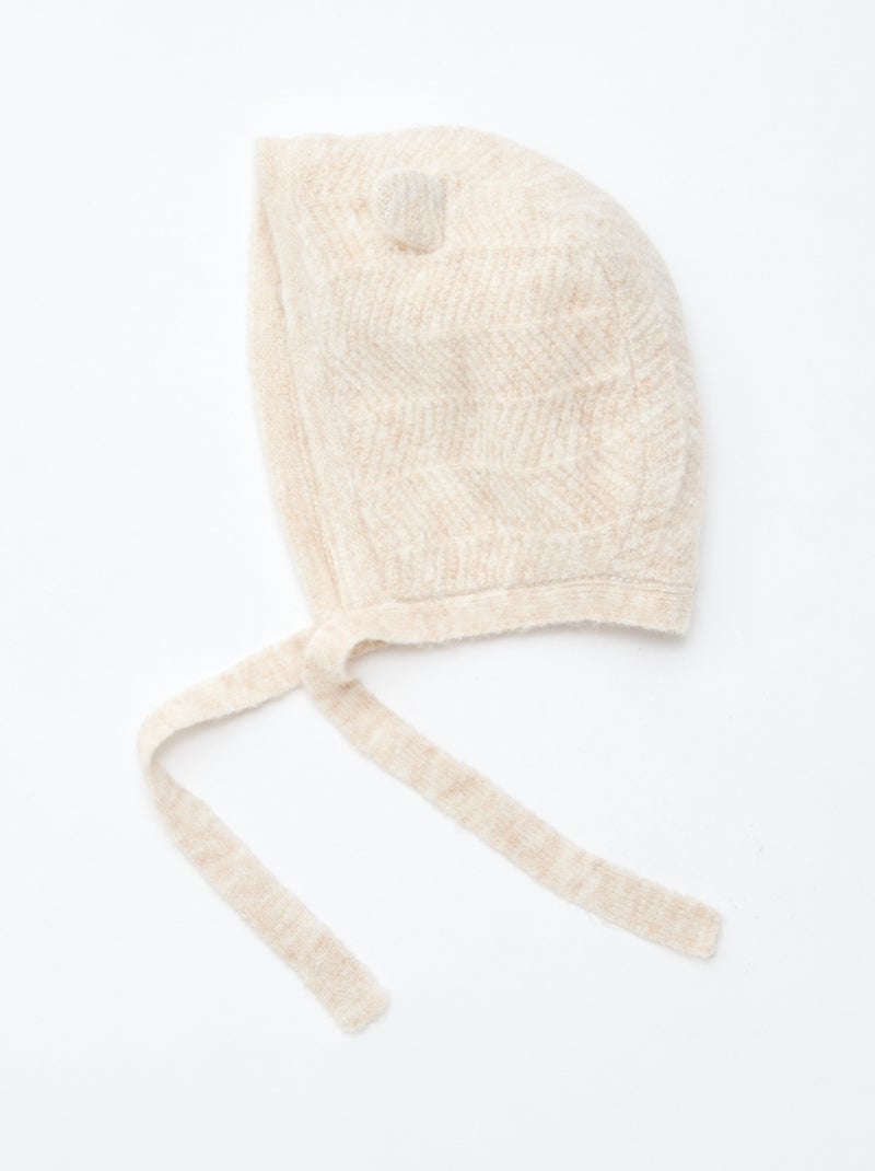 Bonnet animé en coton Beige - Kiabi