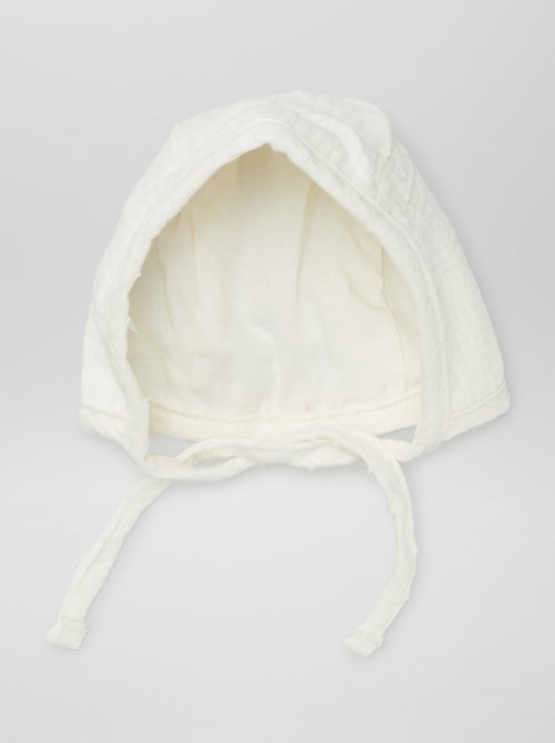 Bonnet beguin en gaze de coton - Kiabi