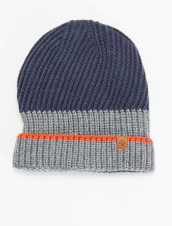 Bonnet bicolore avec revers