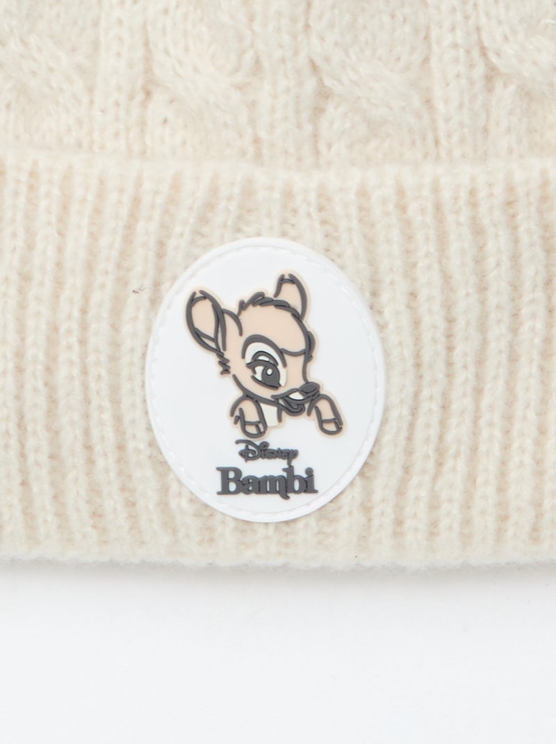 Bonnet côtelé et torsadé 'Bambi' 'Disney' Beige - Kiabi