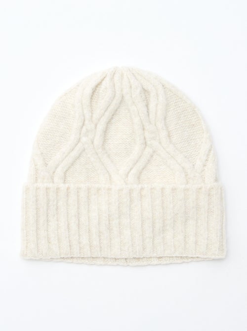 Bonnet côtelé et torsadé uni - Kiabi