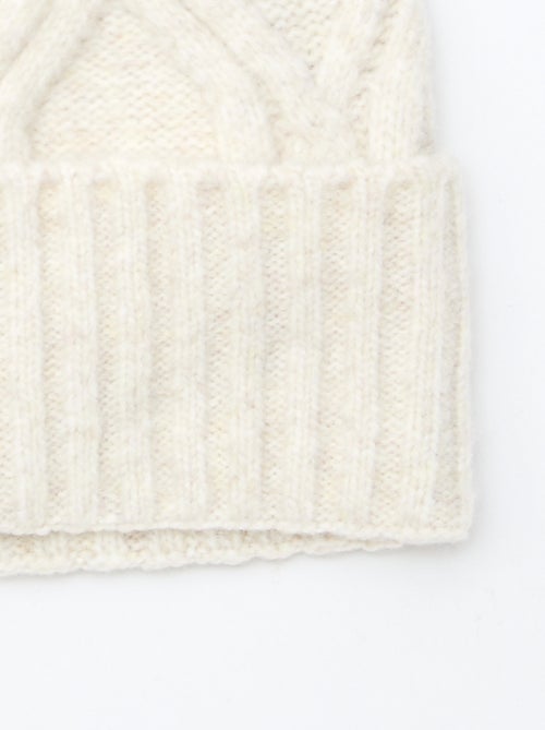 Bonnet côtelé et torsadé uni - Kiabi