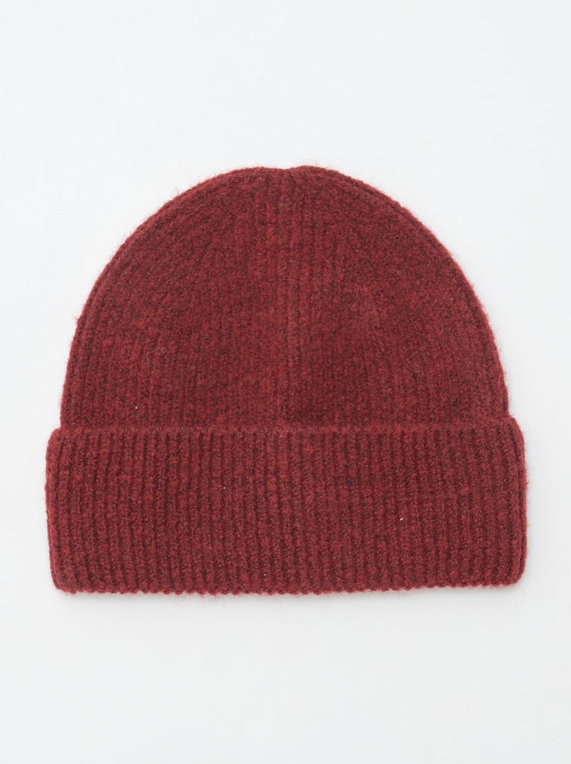 Bonnet côtelé Rouge - Kiabi
