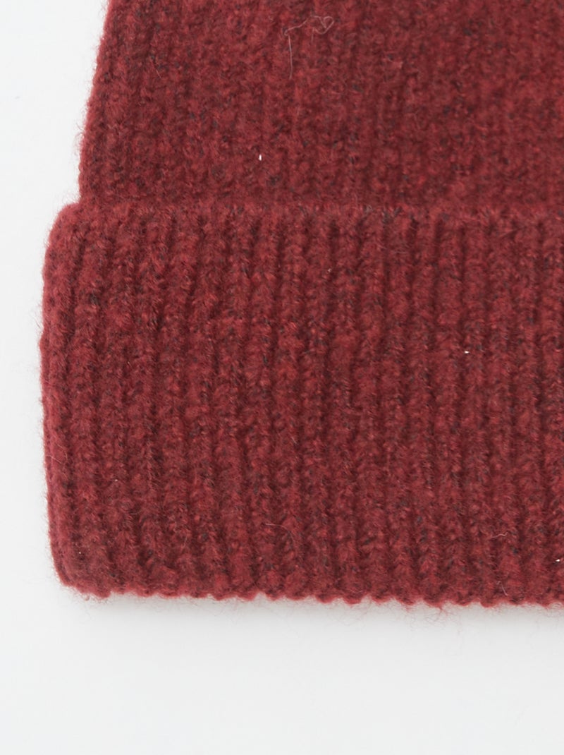 Bonnet côtelé Rouge - Kiabi