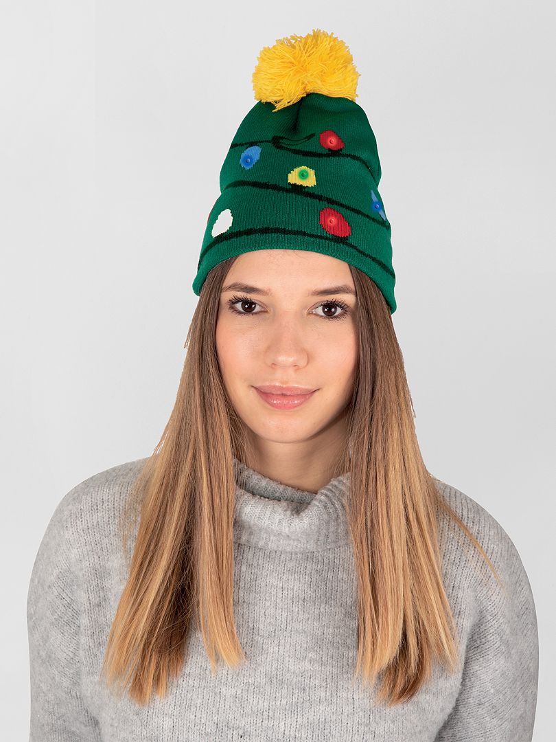 Bonnet de Noël avec led vert 'guirlandes' - Kiabi