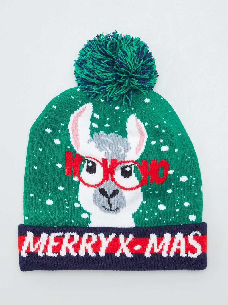 Bonnet de Noël avec lumières Vert - Kiabi