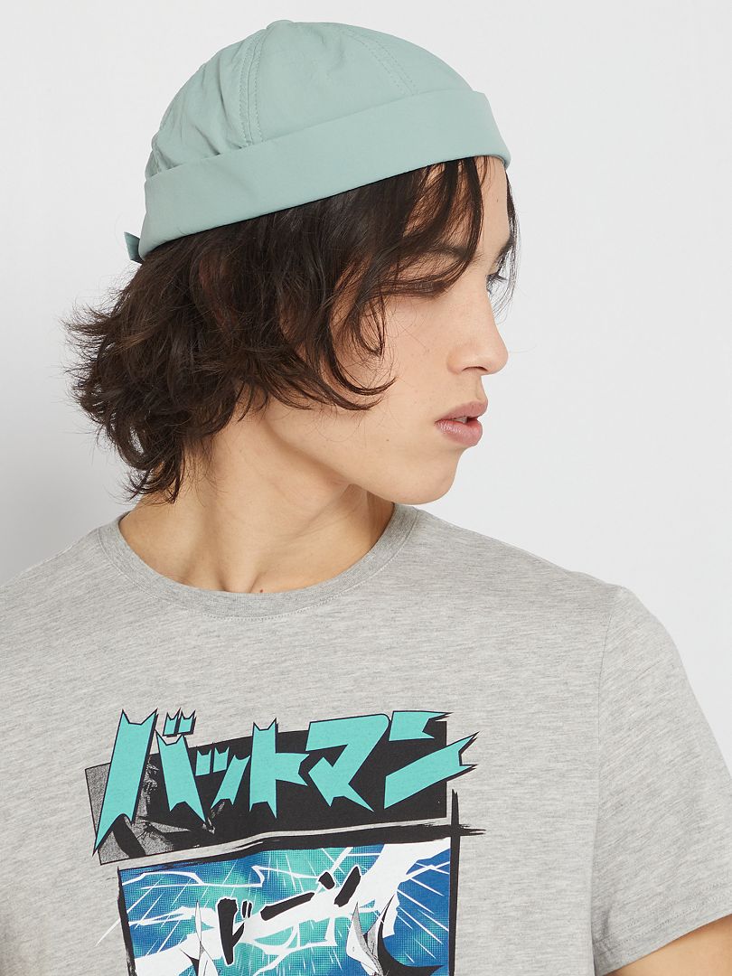 Bonnet docker en microfibre vert d'eau - Kiabi