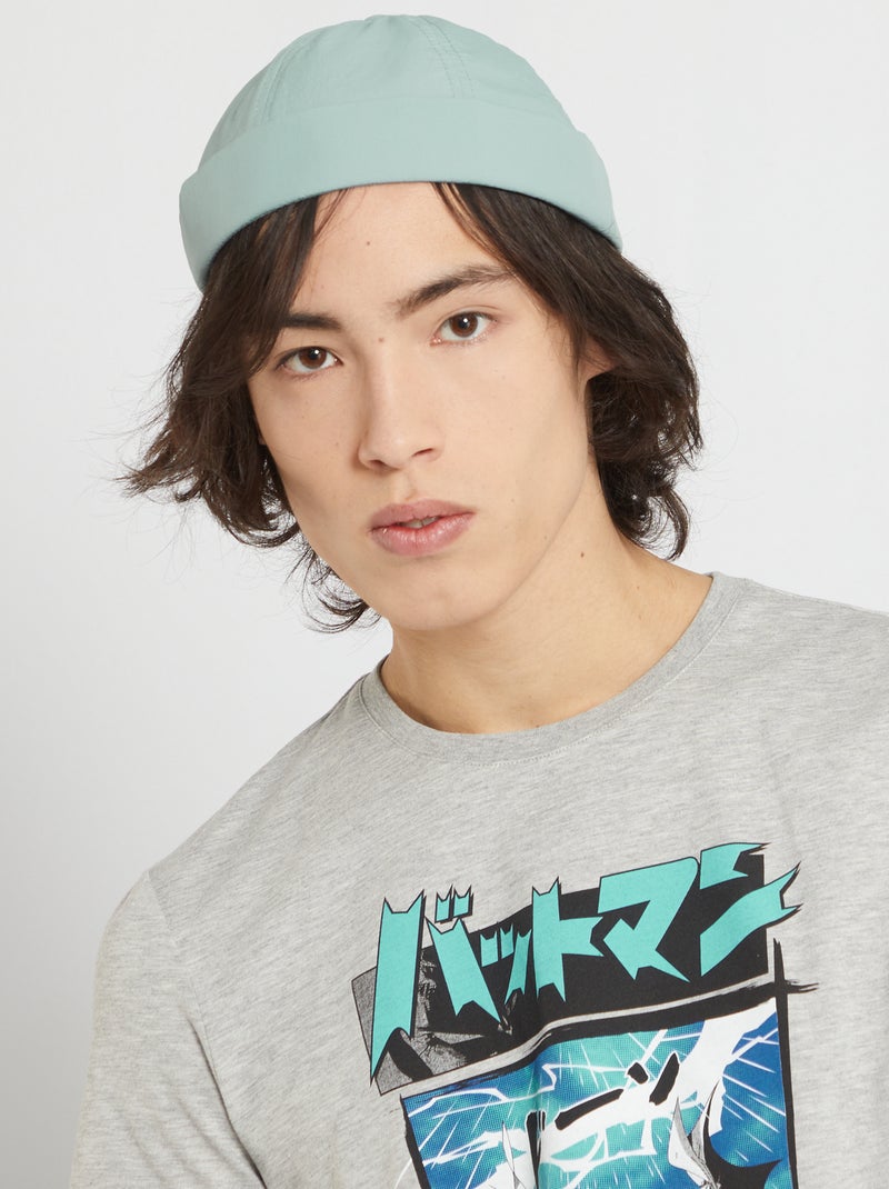 Bonnet docker en microfibre vert d'eau - Kiabi
