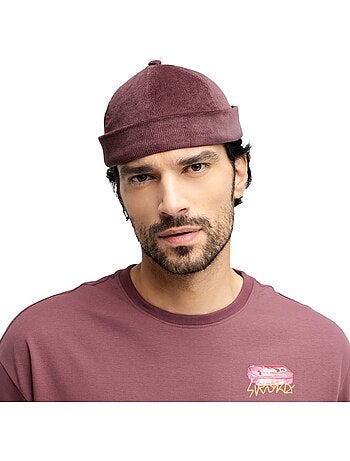 Bonnet docker en velours côtelé homme et femme cord docker burgundy