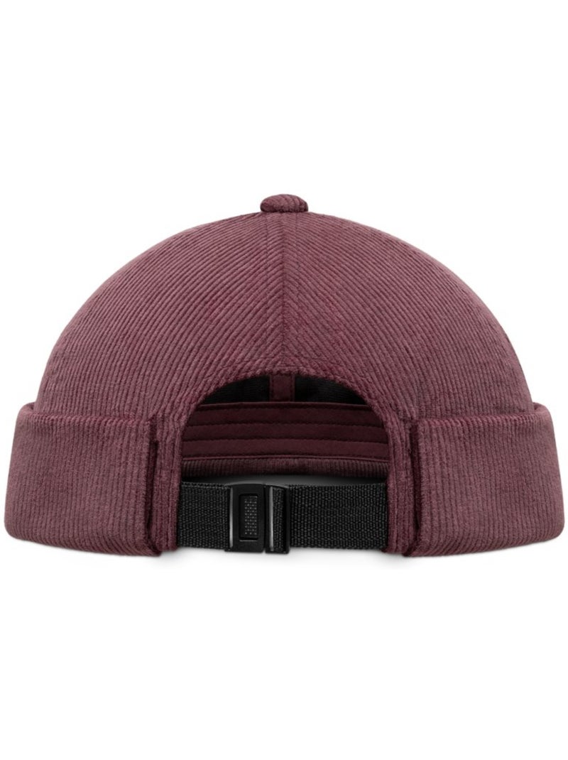 Bonnet docker en velours côtelé homme et femme cord docker burgundy Rouge - Kiabi