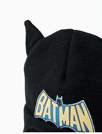 Bonnet en maille avec imprimé batman et oreilles 3d