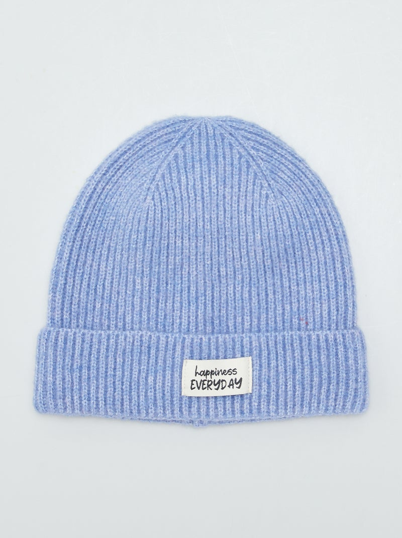 Bonnet en maille Bleu - Kiabi