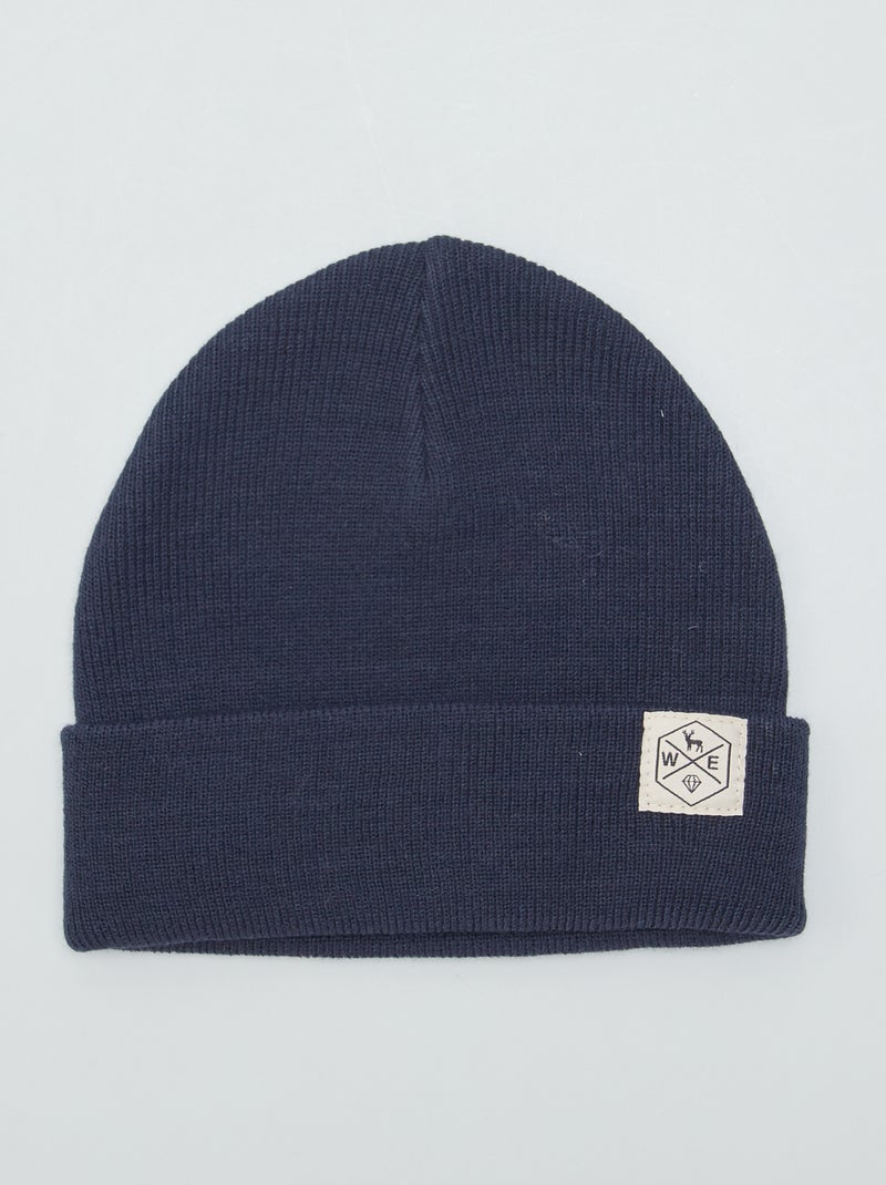 Bonnet en maille Bleu marine - Kiabi