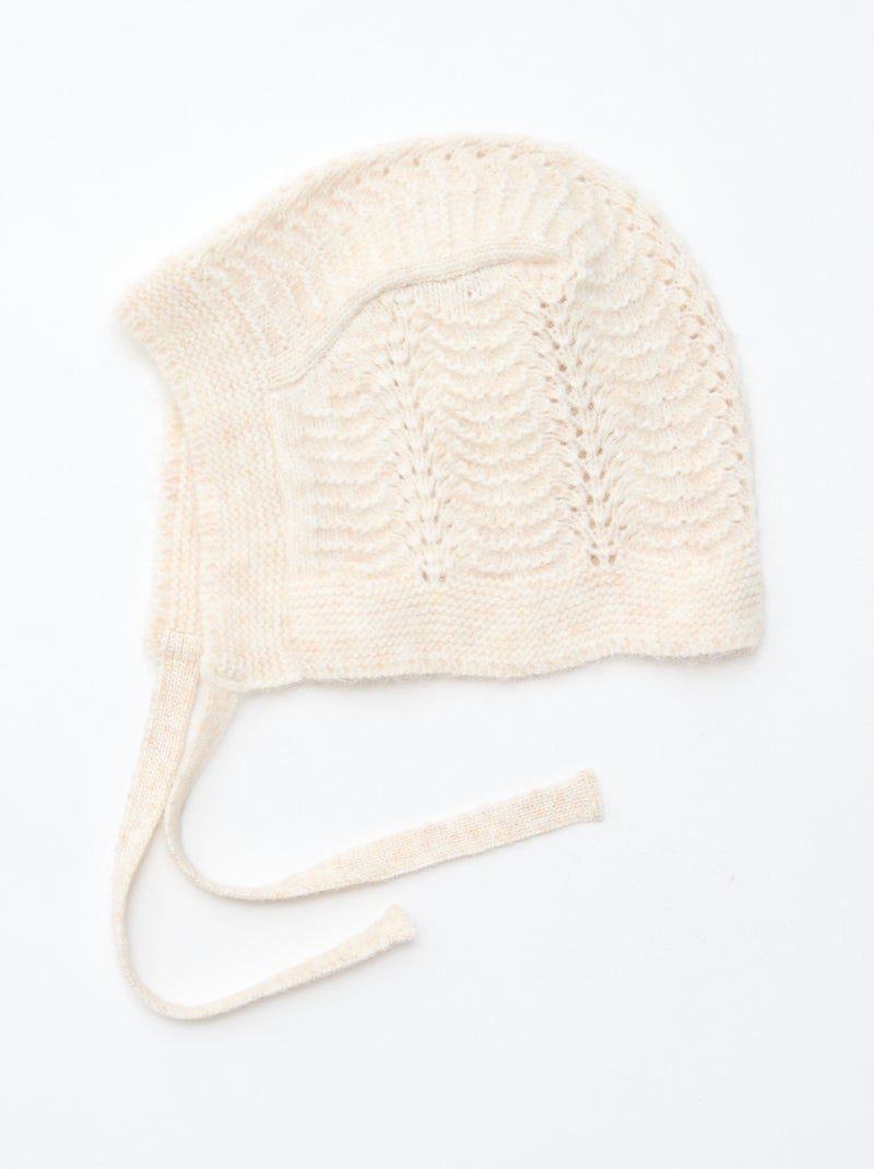 Bonnet en maille fantaisie Beige - Kiabi